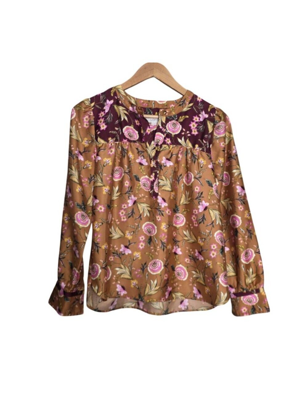 Women's - LOFT Floral Long Sleeve Blouse, Size XS - Picture 2 of 7